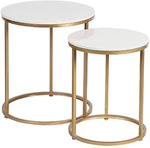 Juego de mesas de metal de hierro de lujo moderno, 2 Tapas Redondas de alta calidad para sala de estar y comedor, acabado negro de tendencia - Product Image 5