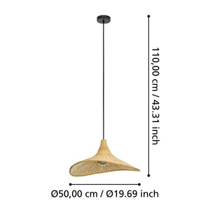 Lámpara colgante de ratán contemporánea con tapa de madera, pantalla de mimbre tejida a mano, lámpara de techo colgante Bohemia para decoración de hotel y hogar - Product Image 6