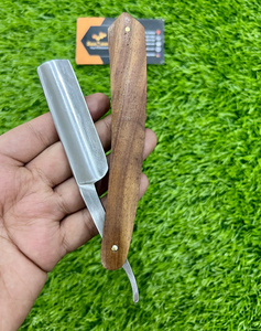 Nouvel arrivage de rasoir manuel pour hommes, rasoir de barbier à bord droit en acier inoxydable, rasoir pliable pour le corps et le visage, échantillon gratuit - Product Image 3