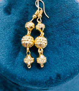 Women's Vintage Tricolor Jewelry Set NEW SIMPLE CHIN HANDMADE JEWELLERY Featuring Pearl Gold <b>Earrings</b> FINGER Rings Chains - Product Image 6