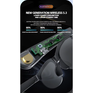 แว่นตาอัจฉริยะไร้สาย XG88 Pro V5.3 ควบคุมด้วยระบบสัมผัส กันน้ำ IPX5 ฟังเพลง โทรออก รับสาย สีดำ - Product Image 3