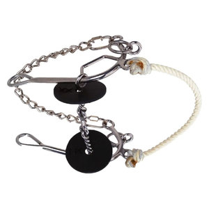 ม้าน้อยปากสแตนเลสเกรดพรีเมี่ยมบิตพร้อมปากเหล็กสีดำบิตต่อสองชั้นสำหรับลวดม้าห่อขนาด5.5นิ้ว - Product Image 2