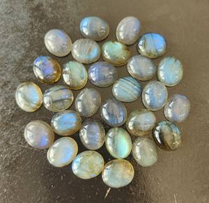 Labradorita natural al por mayor, piedra lunar, cabujón ovalado, 3x5mm-20x30mm, piedras preciosas sueltas con parte posterior plana para la fabricación de joyas - Product Image 1