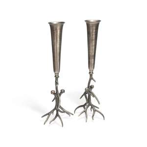 Décoration de salon et de chambre à coucher, plantes artificielles, pot de fleurs, base de style bois de cerf, vase à fleurs antique, ensemble de décoration de sol, décoration de la maison - Product Image 4