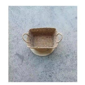 Paniers de rangement rectangulaires en jacinthe d'eau écologiques directs d'usine poignées torsadées multi-tailles boîtes de rangement artisanales bacs - Product Image 3