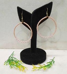 Pendientes de aro de estilo bohemio chapados en oro Cuentas de vidrio bohemio con diseño colgante religioso Perla de diamante para regalos o fiestas - Product Image 3