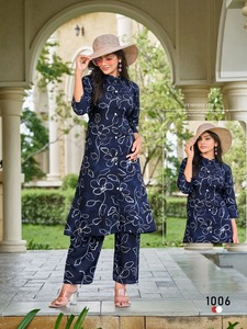 <b>Festive</b> Co-Ord Set for Women Rayon Embroidered Quick Dry Wrinkle Free Matching <b>Top</b> and Bottom Wholesale Low MOQ - Product Image 2