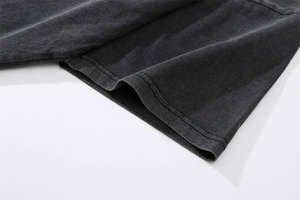 Venta caliente verano manga corta 230gsm 100% algodón logotipo personalizado gráfico camiseta en blanco ajuste Regular lavado ácido Anti-Pilling secado rápido - Product Image 3