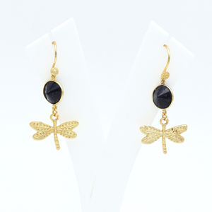 ต่างหูระย้าสีฟ้าแบบห้อยชุบทอง18K เครื่องประดับงานปาร์ตี้ทำมือหรูหราสำหรับผู้หญิงสไตล์อินเทรนด์สำหรับงานแต่งงาน - Product Image 3