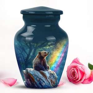2025 mejor venta única urna conmemorativa pintada a mano recuerdo decorativo urnas funerarias del exportador indio - Product Image 1