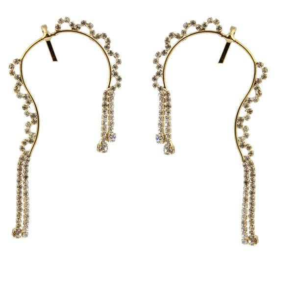 Tip Top Fashions Gold Plated Ear Cuff with White Austrian Stone 1303805 Fashionable Toe Ring