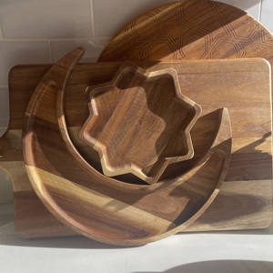 Ensemble en bois de lune le plus vendu plateau de service porte-chocolat pour la décoration du Ramadan assiettes OEM disponible fabriqué au Vietnam - Product Image 2