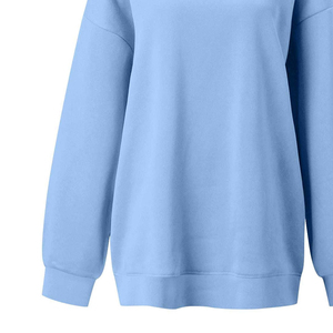 เสื้อสเวตเชิ้ตผู้หญิงทรงโอเวอร์ไซส์ ผ้าถักนิตติ้ง 100% ผ้าฝ้าย นุ่มสบาย หนานุ่ม เหมาะสำหรับฤดูหนาว ทรงหลวม มีโลโก้ด้านหน้า ปรับแต่งได้ - Product Image 6