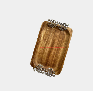 Orquídea blanca mango Hotel cocina adornos té café bandeja para servir nuevo diseño elegante bandeja de madera con para uso en fiesta de boda - Product Image 5