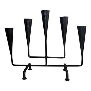 Metal Aluminium <b>Black</b> Candelabra <b>Black</b> <b>Candle</b> <b>Holder</b> Holds 5 <b>Candles</b> - Product Image 4