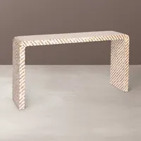 Table console design moderne faite à la main, incrustation de nacre, décoration d'entrée de luxe pour le salon, style couloir, meubles de maison