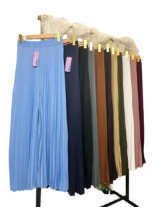 กางเกงขายาวผ้าฝ้ายโพลีเอสเตอร์สำหรับผู้หญิงกางเกงขากว้างขาตรงยาว51-758 - Product Image 3