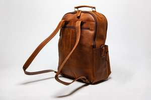 Sac à dos de voyage professionnel unisexe de haute qualité, personnalisable avec logo, en cuir véritable, imperméable, en coton, antivol, avec fermeture éclair vintage - Product Image 6