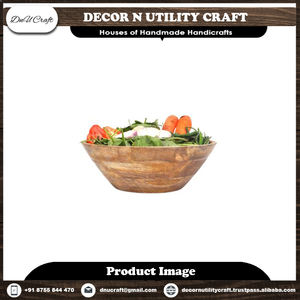 Cuenco para servir ensalada de madera de Acacia personalizado hecho a mano, cuenco para mezclar de madera Sheesham multiusos para cocina para regalo decorativo - Product Image 4