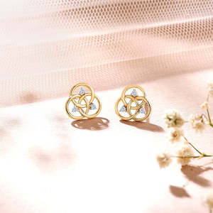 Pendientes de Diamantes Circulares de Oro Amarillo para Mujer - Product Image 1