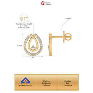 Pendientes de diamantes de gota cultivados en laboratorio en oro-Joyería elegante y lujosa - Product Image 5