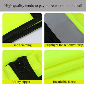 Gilet de sécurité réfléchissant haute visibilité avec logo personnalisé Gilet de travail en maille multi-poches pour la sécurité et la construction - Product Image 5