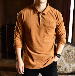 Camisas Polo Bordadas Casuales para Hombre, de Algodón, Tejido de Punto, Antiarrugas, Manga Larga, Precio Competitivo, Directo de Fábrica - Product Image 3