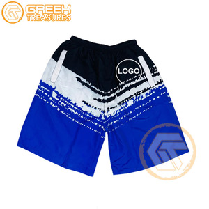 ฟีที่ปรับแต่งได้ |   กางเกงขาสั้นผ้าโพลีเอสเตอร์แบบซับลิเมชั่นปักลายสไตล์ไฮสตรีท เอวยางยืด ระบายอากาศได้ดี เหมาะสำหรับกลุ่มพี่น้องชาวกรีก - Product Image 2