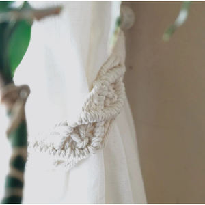 Accesorios para el hogar Decoración blanca tejida a mano interior y exterior café restaurante cortina Tieback titular en la India calidad estándar - Product Image 3