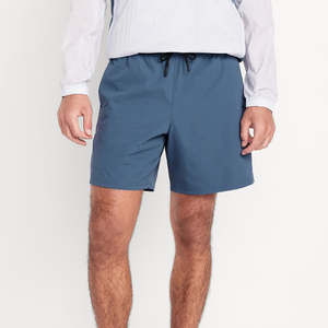 กางเกงว่ายน้ำสีน้ำเงินกรมท่าสำหรับผู้ชายพร้อมเชือกผูกเอว - เหมาะสำหรับว่ายน้ำและวันพักผ่อนที่ชายหาด - Product Image 3