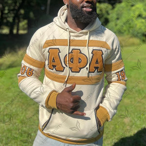 เสื้อฮู้ด Kapa Alpha PSI แบบสวมศีรษะใช้ได้ทั้งชายและหญิงเสื้อมีฮู้ดแฟชั่นโอเวอร์ไซส์สีทอง - Product Image 4