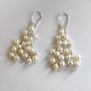Navya Craft 925 Sterling Silver Freshwater Pearl Handmade Dangle Earrings Christmas Valentine's Day Gift for Women for <b>Wives</b> - Product Image 2