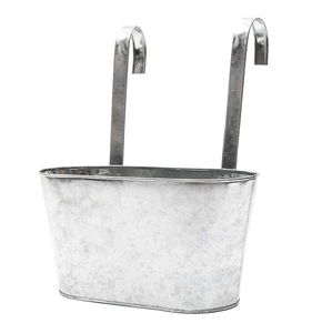 hot sale source galvanized bucket tub <b>rectangle</b> shape with three column outdoor garden planter <b>pot</b> of garden decor - Product Image 5