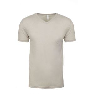 T-shirt classique à manches courtes et col en V pour hommes T-shirts violets T-shirts en coton peigné à anneaux fins - Product Image 5