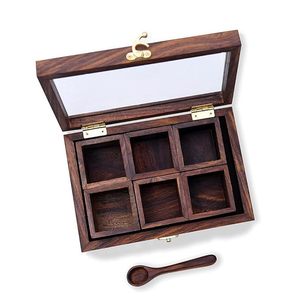 Best Kitchen Accessories Storage Organization Natural Mango Wood Spice Box Masala Daani Namak Dani Dabba for Herb Spice Tools - Product Image 6
