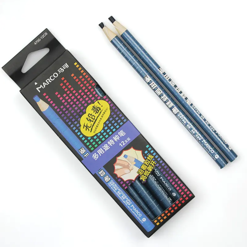 マルコ470012/ボックス4色ダーマトグラフ多目的グラファイトペンシル筆記ガラス磁器金属用4mmリードピールオフペン