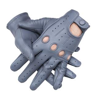 2025 Guantes de cuero cálidos grises hechos a medida para hombres Guantes deportivos transpirables para invierno Guantes de conducción para clima frío al aire libre - Product Image 2