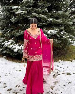 100% tela de gasa de alta calidad India mujeres sharara traje tipo Sharara Precio de colección mujeres tarifa al por mayor listo - Product Image 5