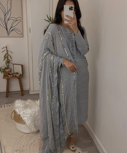 Estilo indio pakistaní Salwar kameez listo para damas traje de algodón cosido vestidos de mujer elegantes - Product Image 1