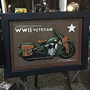 ภาพวาด3D มอเตอร์ไซค์ Wii แนววินเทจสำหรับสะสมโมเดลโลหะเพ้นท์3D รถจักรยานยนต์สำหรับโฮมออฟฟิศหรือที่โชว์ RV - Product Image 5