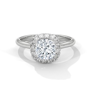 Bague solitaire halo en argent sterling 925 avec zircon cubique taille coussin 2,0 carats, pour fiançailles, mariage, bijoux de fête raffinés, cadeau pour femme - Product Image 2