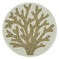 Set de table rond fait main en perles, design tendance, luxe moderne, écologique, 12x12 pouces, couleur et logo personnalisables