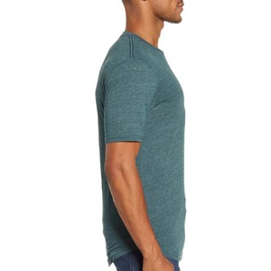 Couleur anthracite ourlet de couverture à manches courtes hommes t-shirt ourlet incurvé ourlet TRI-BLEND incurvé t-shirt - Product Image 3