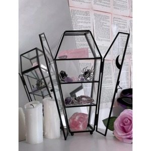 Estuche de exhibición decorativo de diseño elegante, caja de baratija de joyería para pendientes de anillo, joyero de hierro y vidrio para mesa - Product Image 3