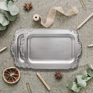 Bandeja de servicio de metal de alta calidad para utensilios de cocina y bandeja de comida decorativa moderna de mesa para restaurantes y uso doméstico a granel - Product Image 6