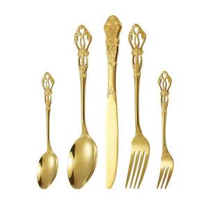 Pari vente dernière conception ensemble de couverts en laiton massif poignée de concepteur pour la maison Table à manger nourriture manger cuillère fourchette et couteau ensemble. - Product Image 1