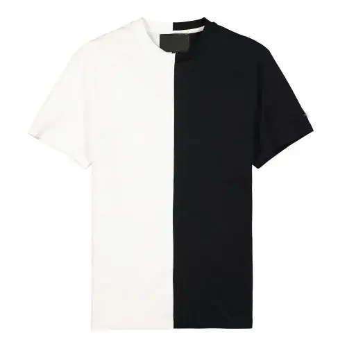 T-shirt deux tons de couleur demi-noir demi-blanc pour hommes personnalisé Vente en gros