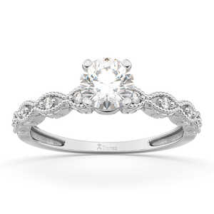 Anillo de Compromiso de Oro Blanco de 14k con Diamante de Diseño Antiguo de 2.50ct - Product Image 1