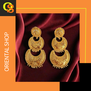 Acheter Boucles d'oreilles serties de boucles d'oreilles plaqué or 22CT Dernières conçu Jhumka Style Boucles d'oreilles bijoux pour les femmes portent par les exportateurs indiens - Product Image 3