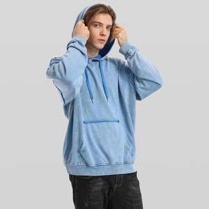 Sweat à capuche pour hommes et femmes, sweat à capuche délavé à l'acide, sweat-shirt en coton doux et délavé, avec cordon de serrage, unisexe pour hommes - Product Image 4